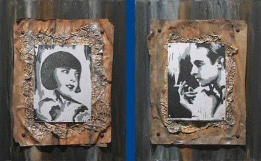 Emily Rosolowski Colleen Moore (Young-Flame) & Rudolph Valentino (Dark-Star)