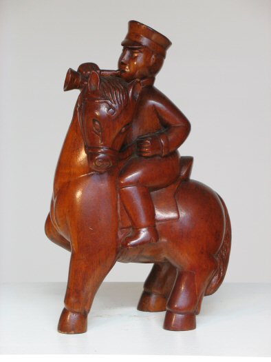 Bugler Ecuador Wood Sculpture