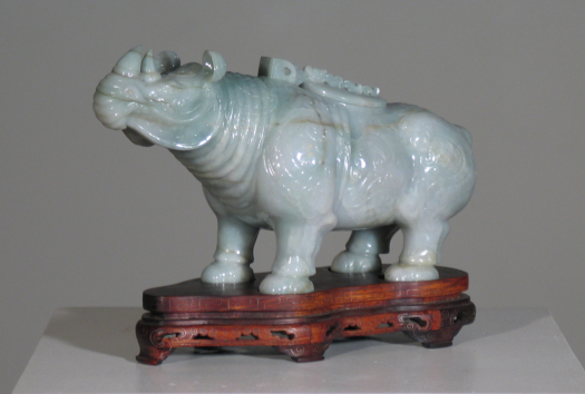 Chinese Green Jadeite Rhinoceros